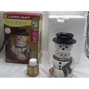 AromaGlow Home Fragrance Snowman Oil Lamp Holiday Living Fragrance Complete